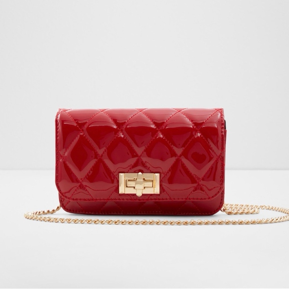 Elegant Red Patent Crossbody Bag Aldo.
